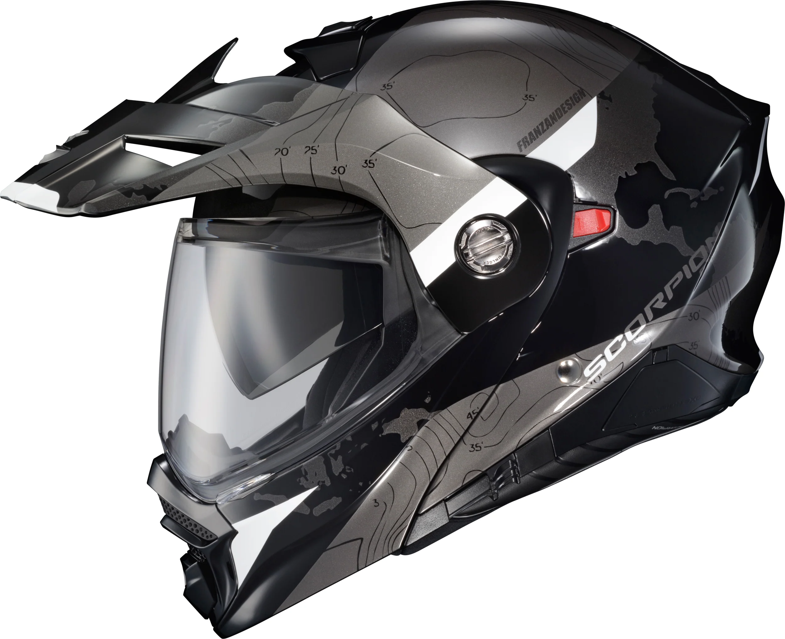 Scorpion - Exo At960 Modular Helmet Topographic Black/White Lg
