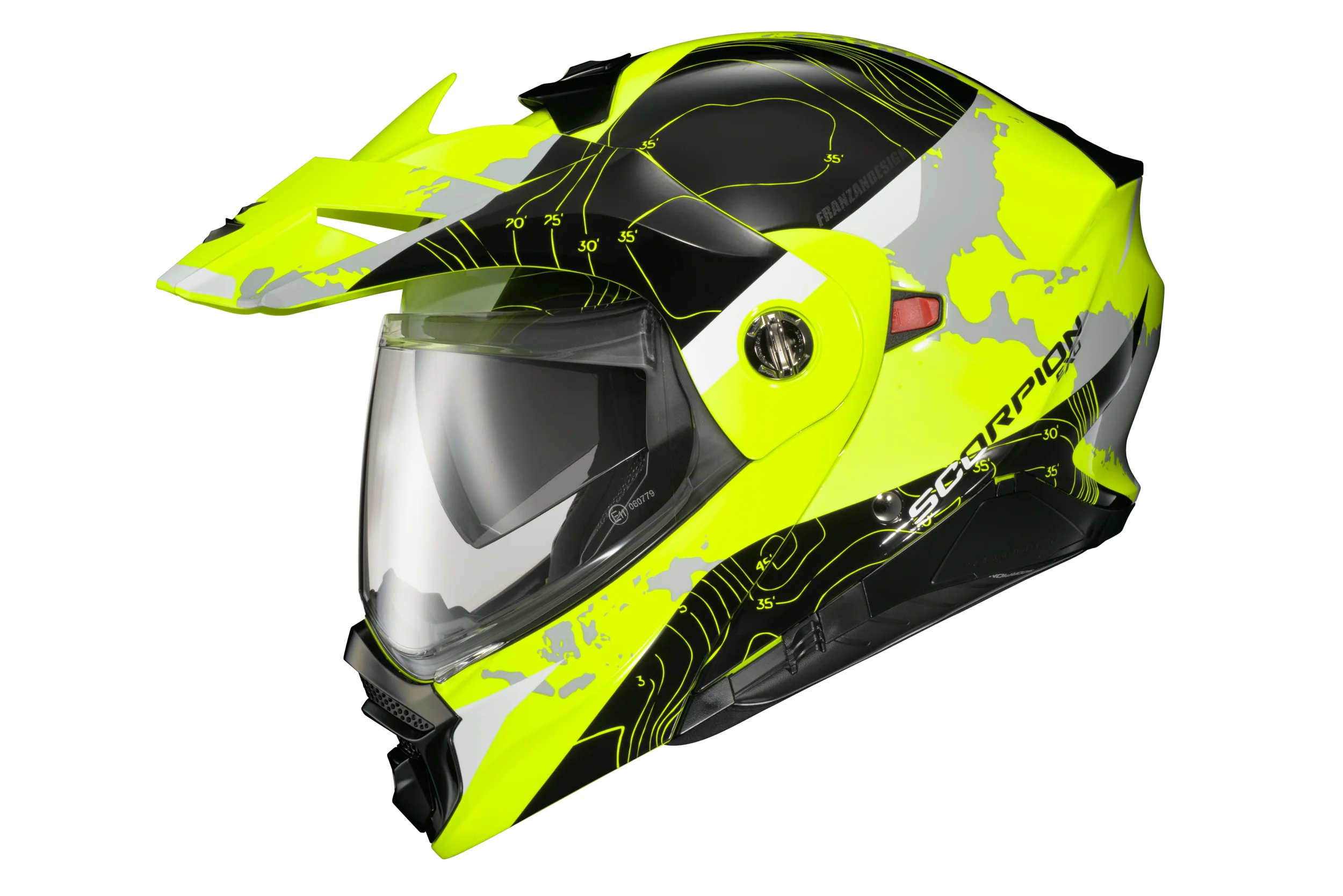 Scorpion - Exo At960 Modular Helmet Topographic Hi Vis/Black 2x