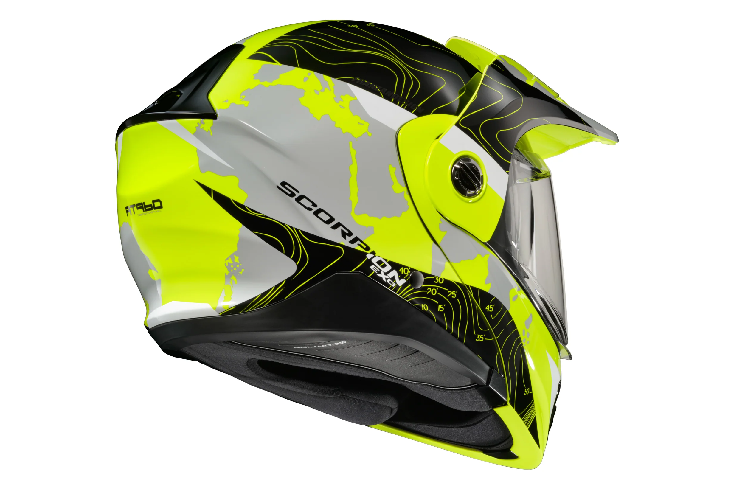Scorpion - Exo At960 Modular Helmet Topographic Hi Vis/Black Lg - Image 3