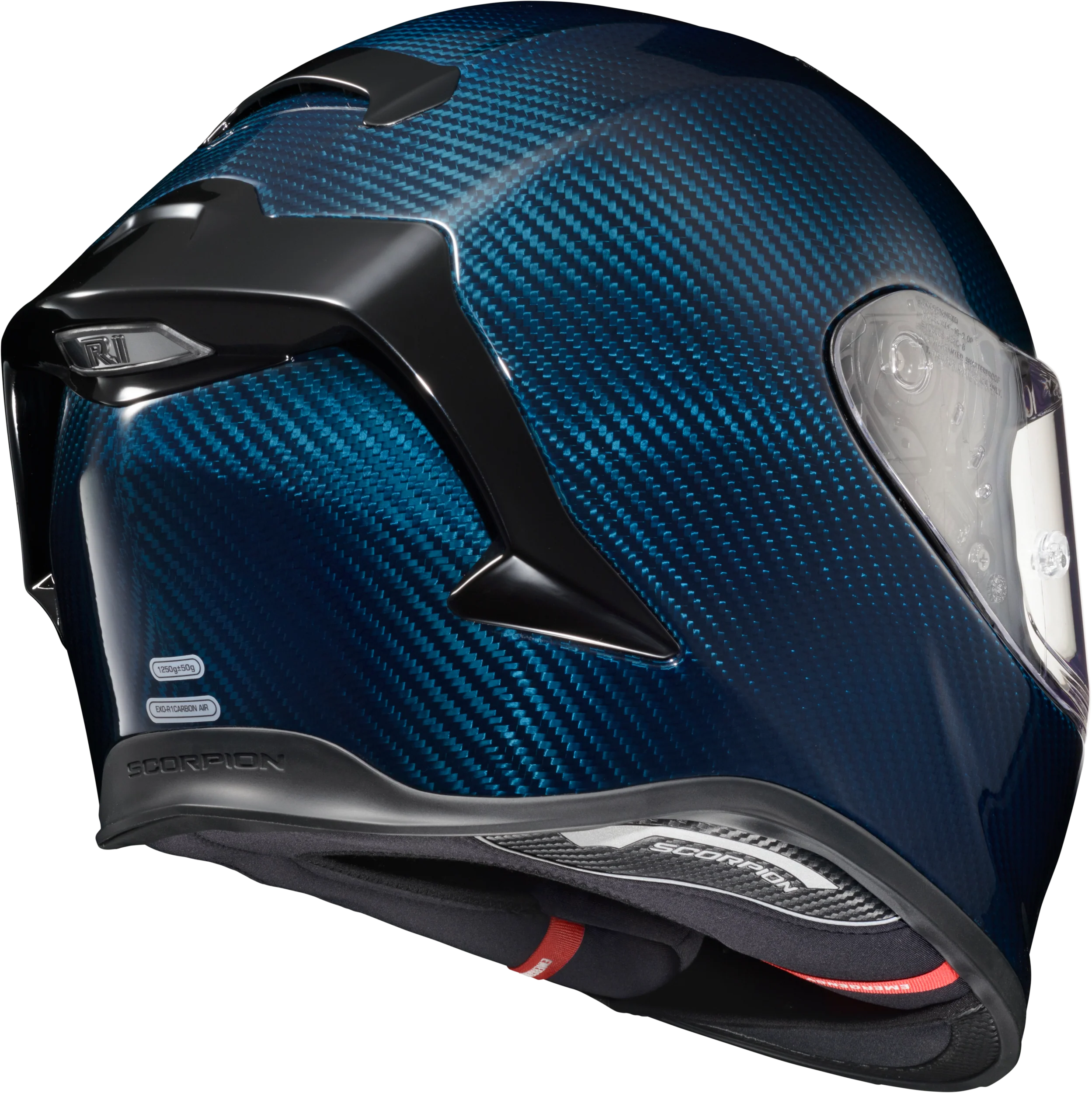 Scorpion - Exo R1 Air Full Face Helmet Carbon Blue Xl - Image 5