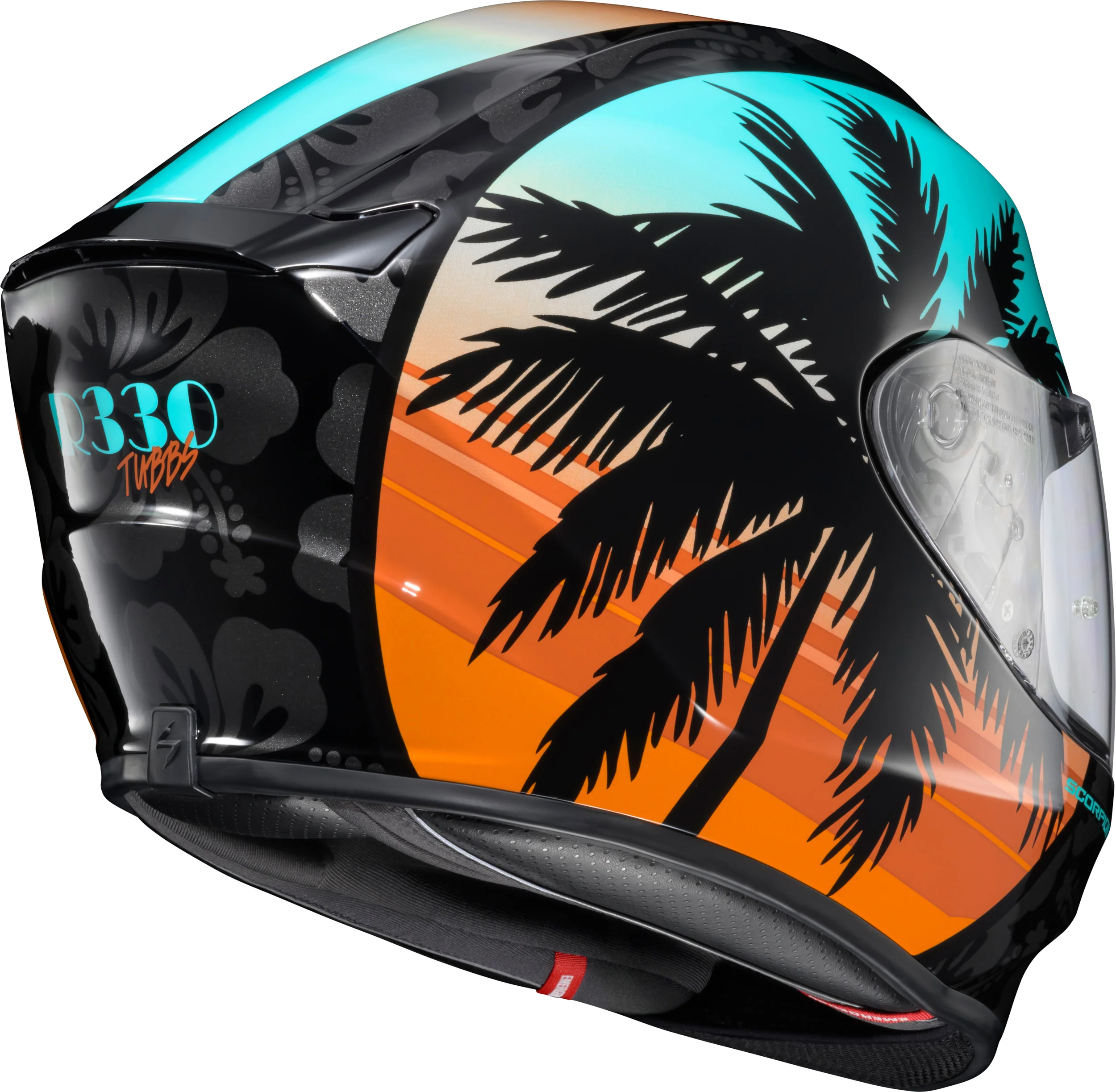 Scorpion - Exo R330 Full Face Helmet Tubbs Light Blue/Orange Xl - Image 5