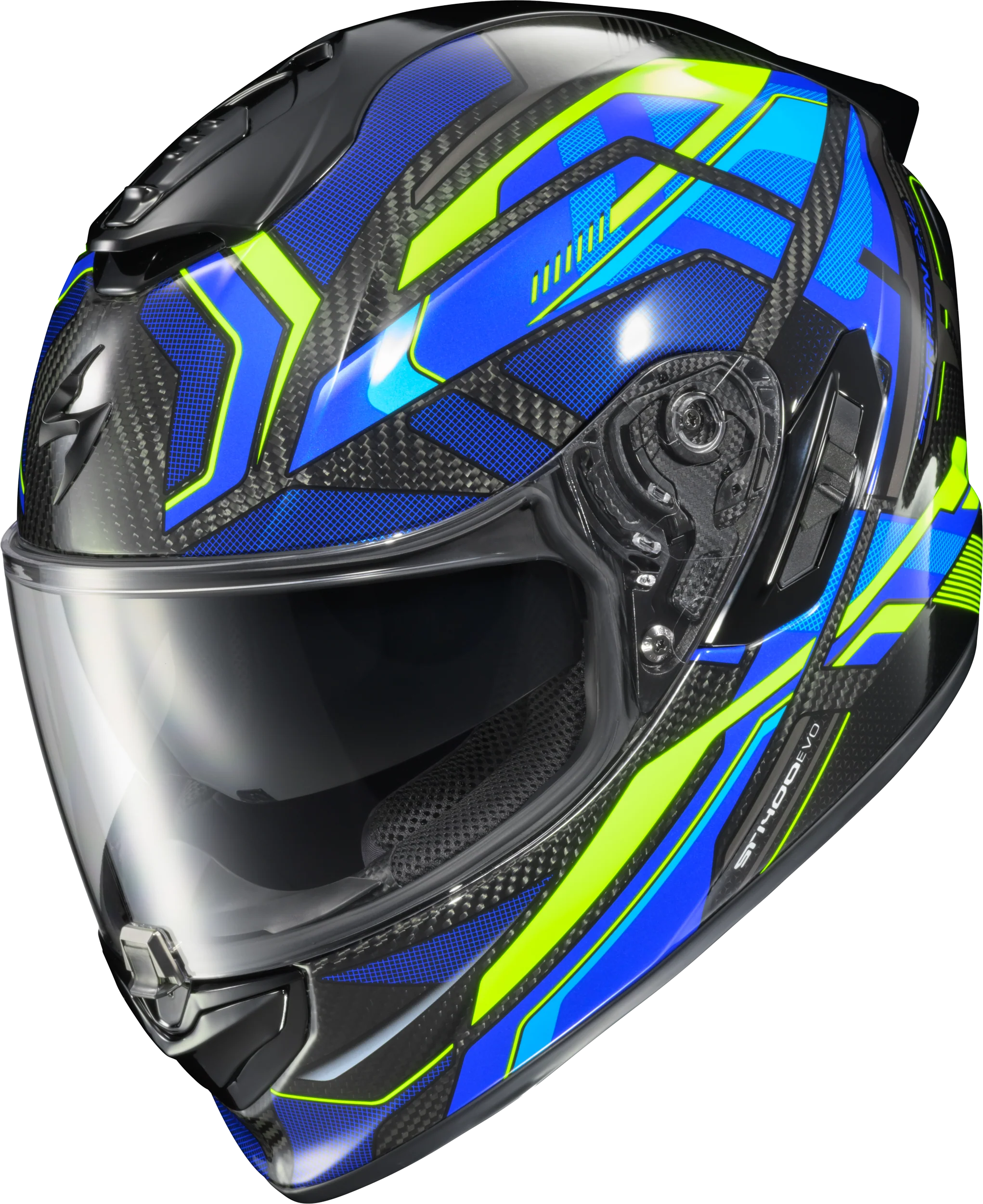Scorpion - Exo St1400 Evo Carbon Helmet Hex Gloss Blue 2x - Image 2
