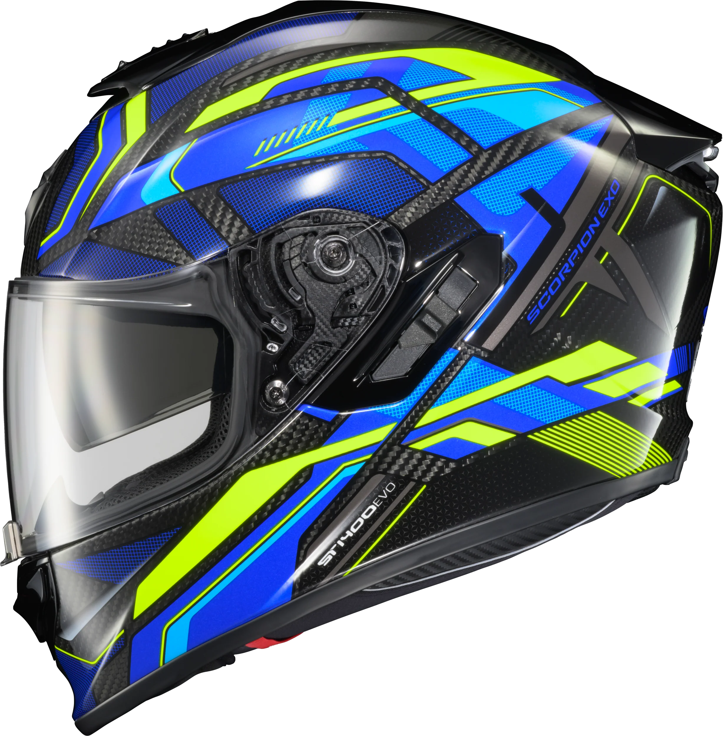 Scorpion - Exo St1400 Evo Carbon Helmet Hex Gloss Blue Md
