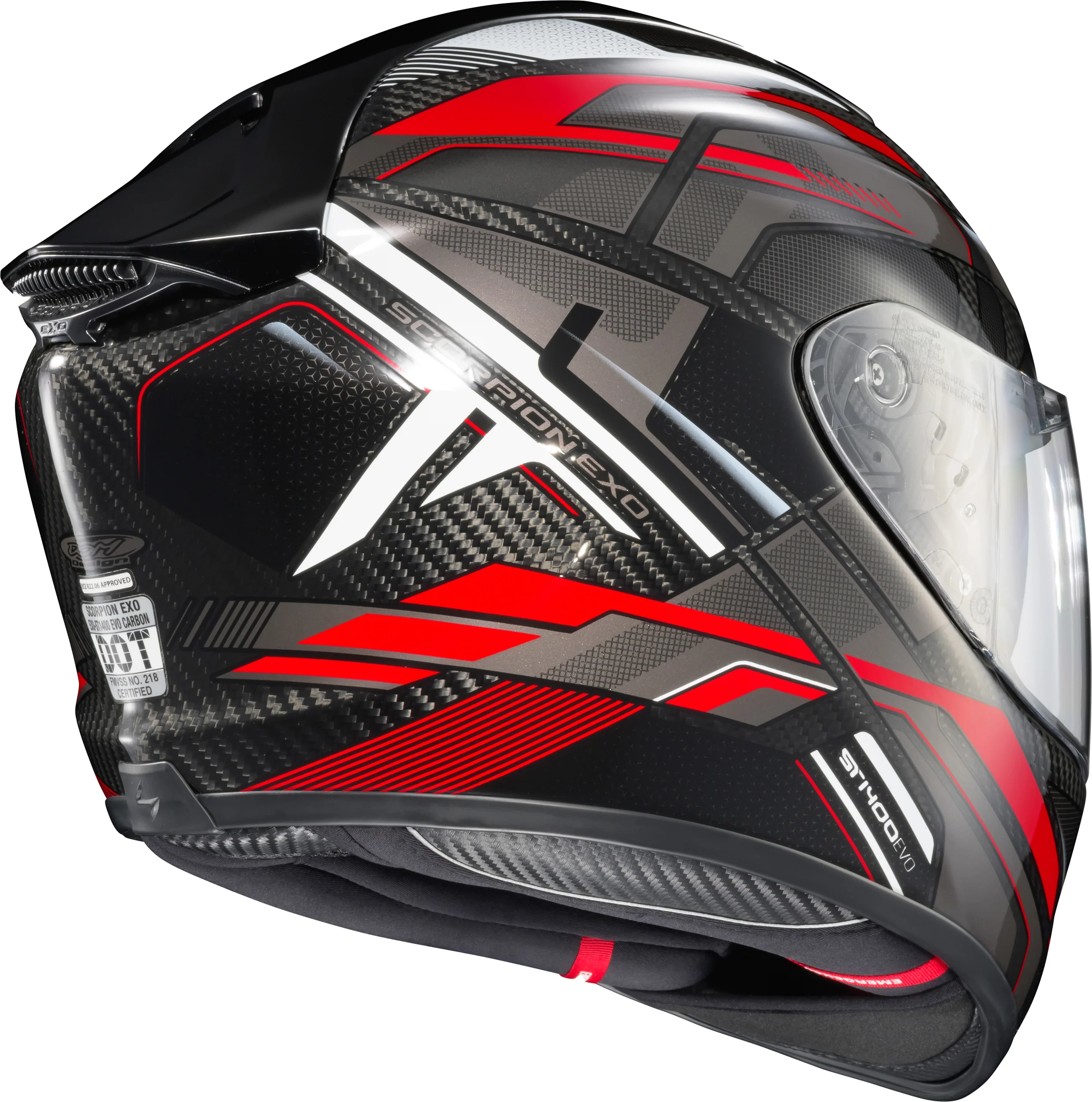Scorpion - Exo St1400 Evo Carbon Helmet Hex Gloss Red 2x - Image 5