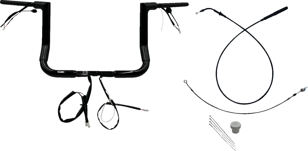 FAT BAGGERS INC. 1-1/2" EZ Install Flat Top Handlebar - 12" - Black 649012-B