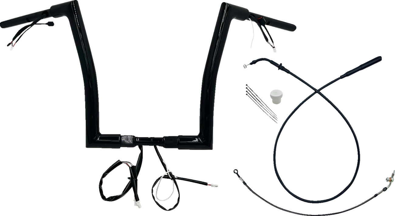 FAT BAGGERS INC. 1-1/2" EZ Install Flat Top Handlebar - 14" - Black 649914-B