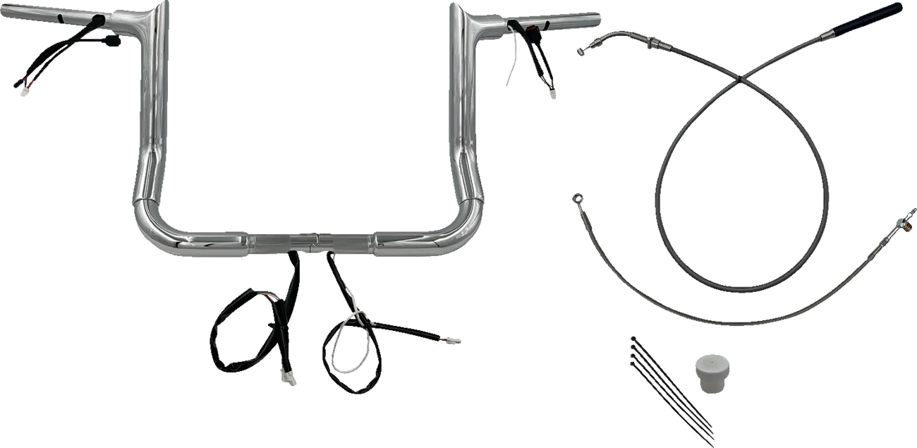 FAT BAGGERS INC. 1-1/2" EZ Install Pointed Top Handlebar - 12" - Chrome 849012