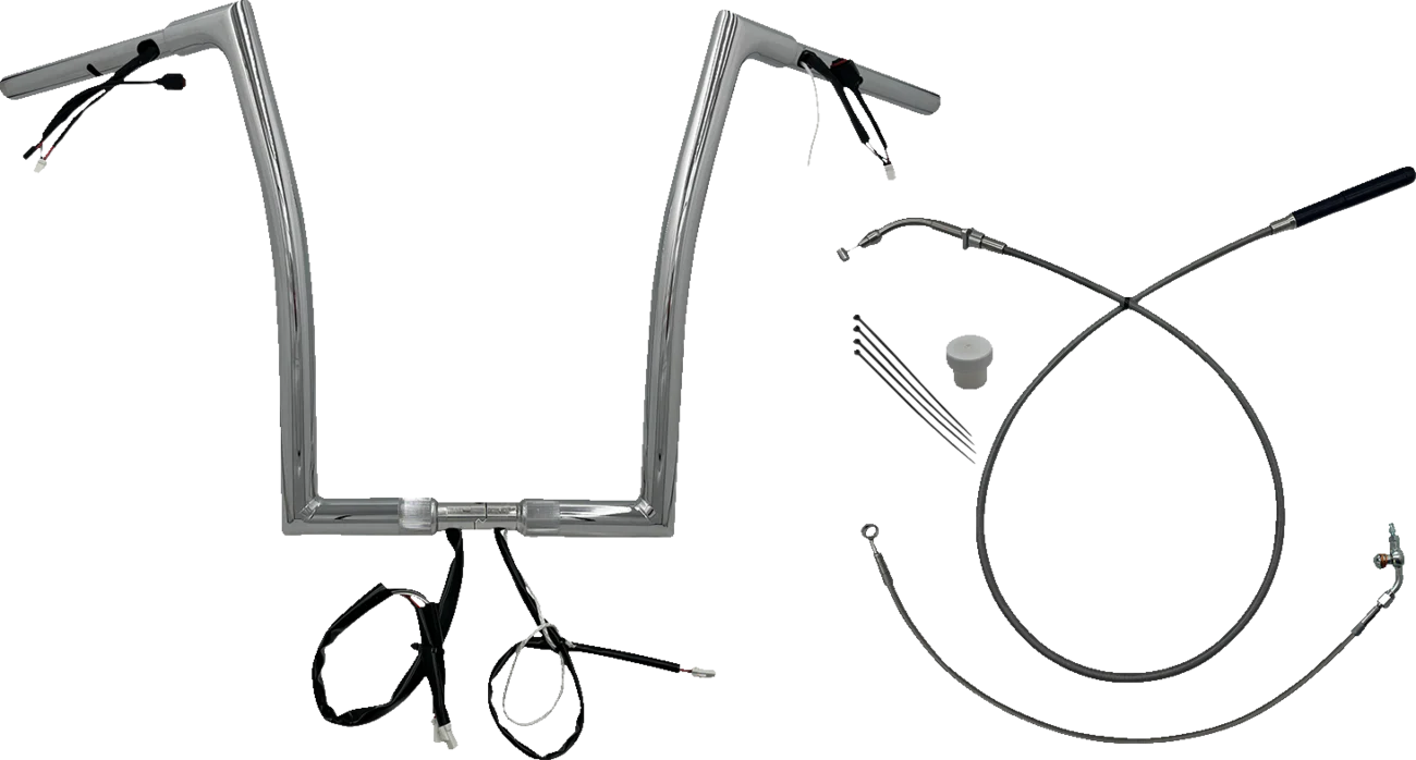 FAT BAGGERS INC. 1-1/4" EZ Install Flat Top Handlebar - 16" - Chrome 749916