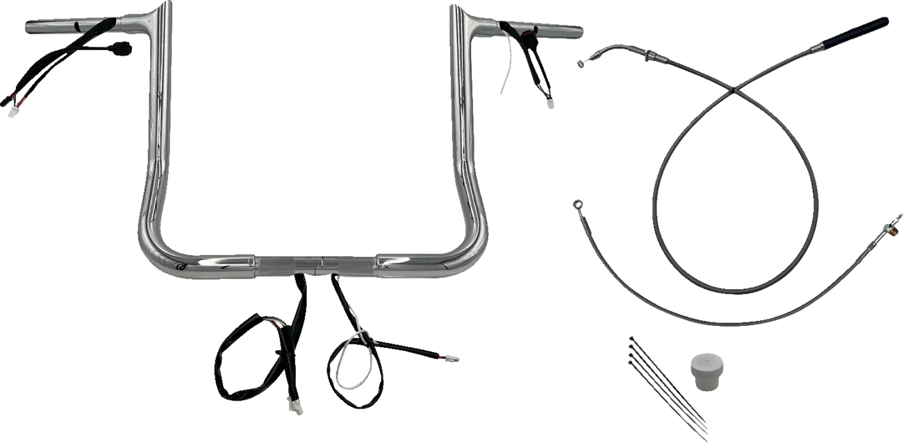 FAT BAGGERS INC. 1-1/4" EZ Install Pointed Top Handlebar - 14" - Chrome 949014