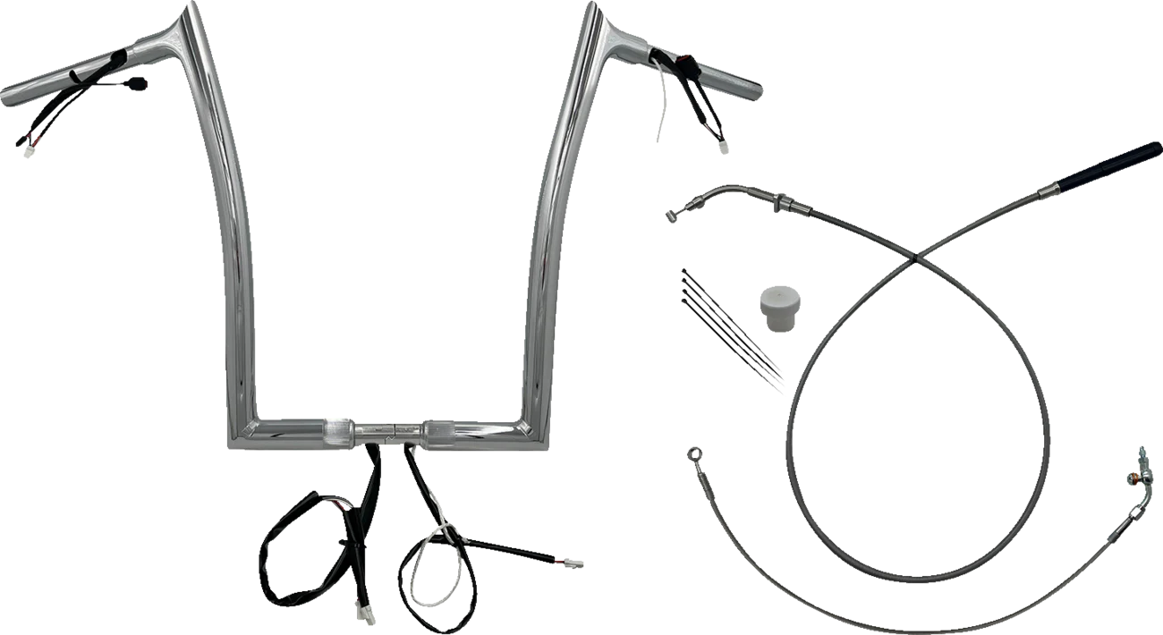 FAT BAGGERS INC. 1-1/4" EZ Install Pointed Top Handlebar - 16" - Chrome 949916