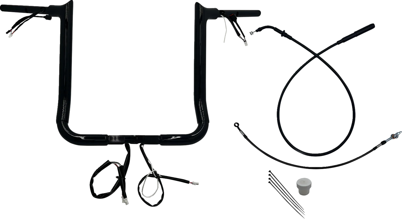 FAT BAGGERS INC. EZ Install Wired Handlebar Kit - 1-1/2" - Pointed Top - 16" - Black 849016-B