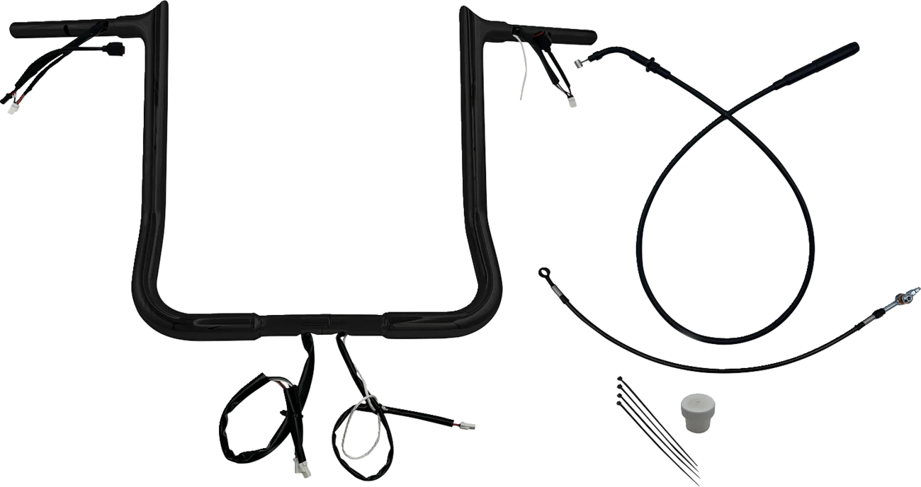 FAT BAGGERS INC. EZ Install Wired Handlebar Kit - 1-1/4" - Pointed Top - 16" - Black 949016-B