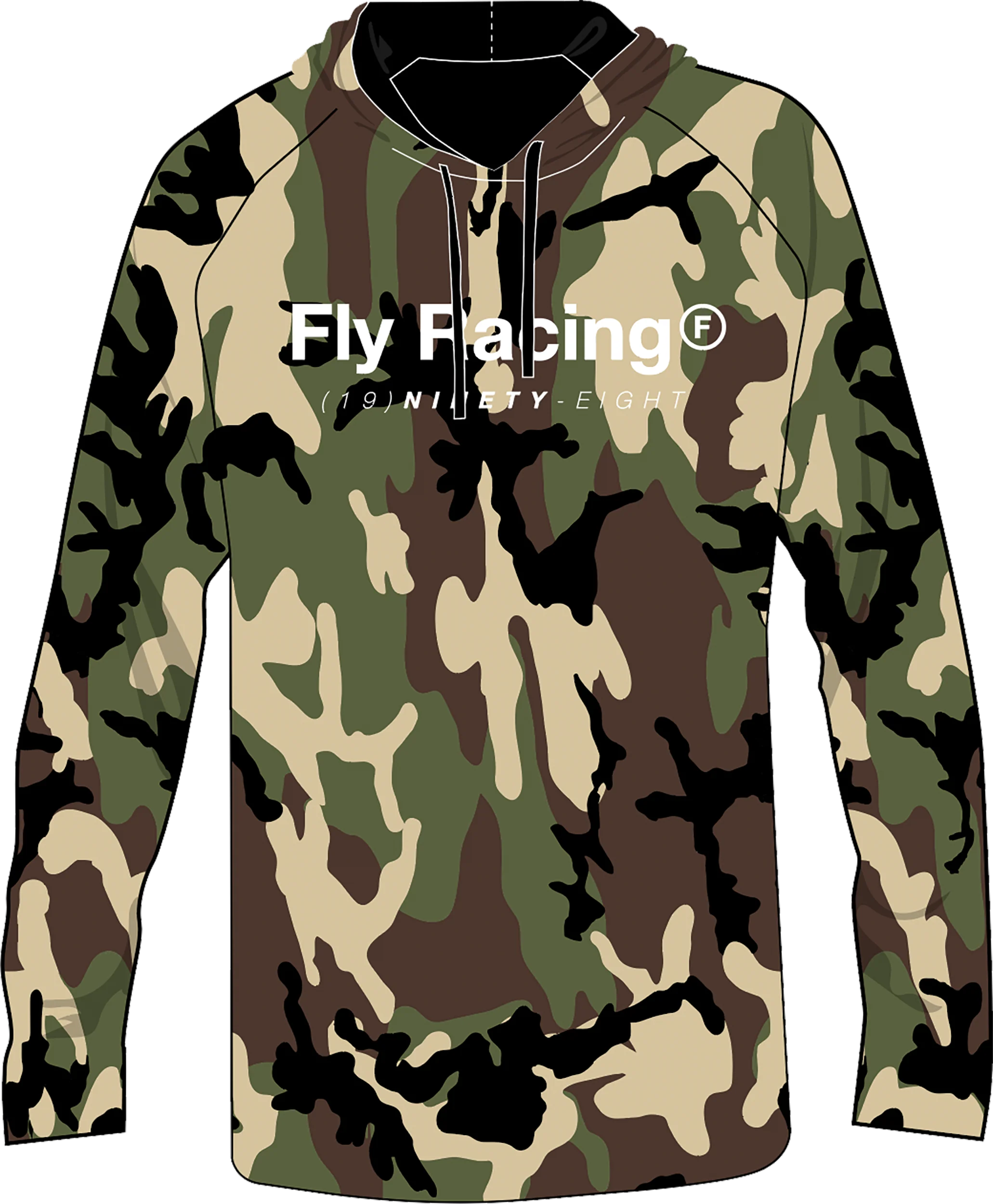 Fly Trademark Hoodie Army Camo Lg