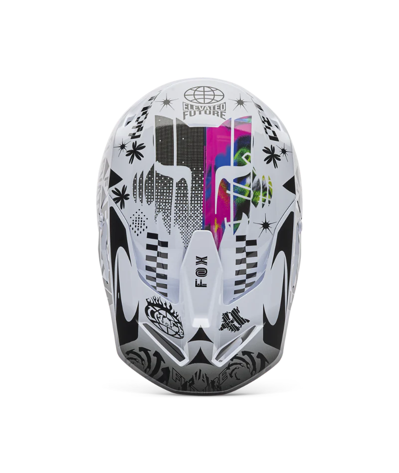 Fox Racing - V1 Image Cosmo Helmet - White/Black - Image 4