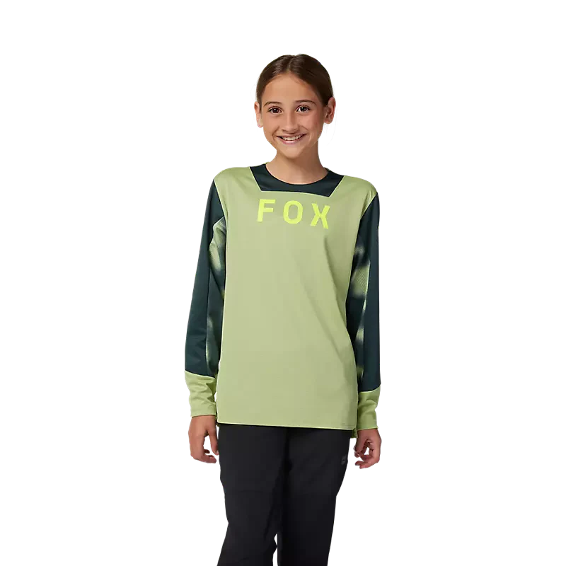 Fox Racing - Youth Defend Ls Jersey Taunt - Pl Grn - YL - Image 3