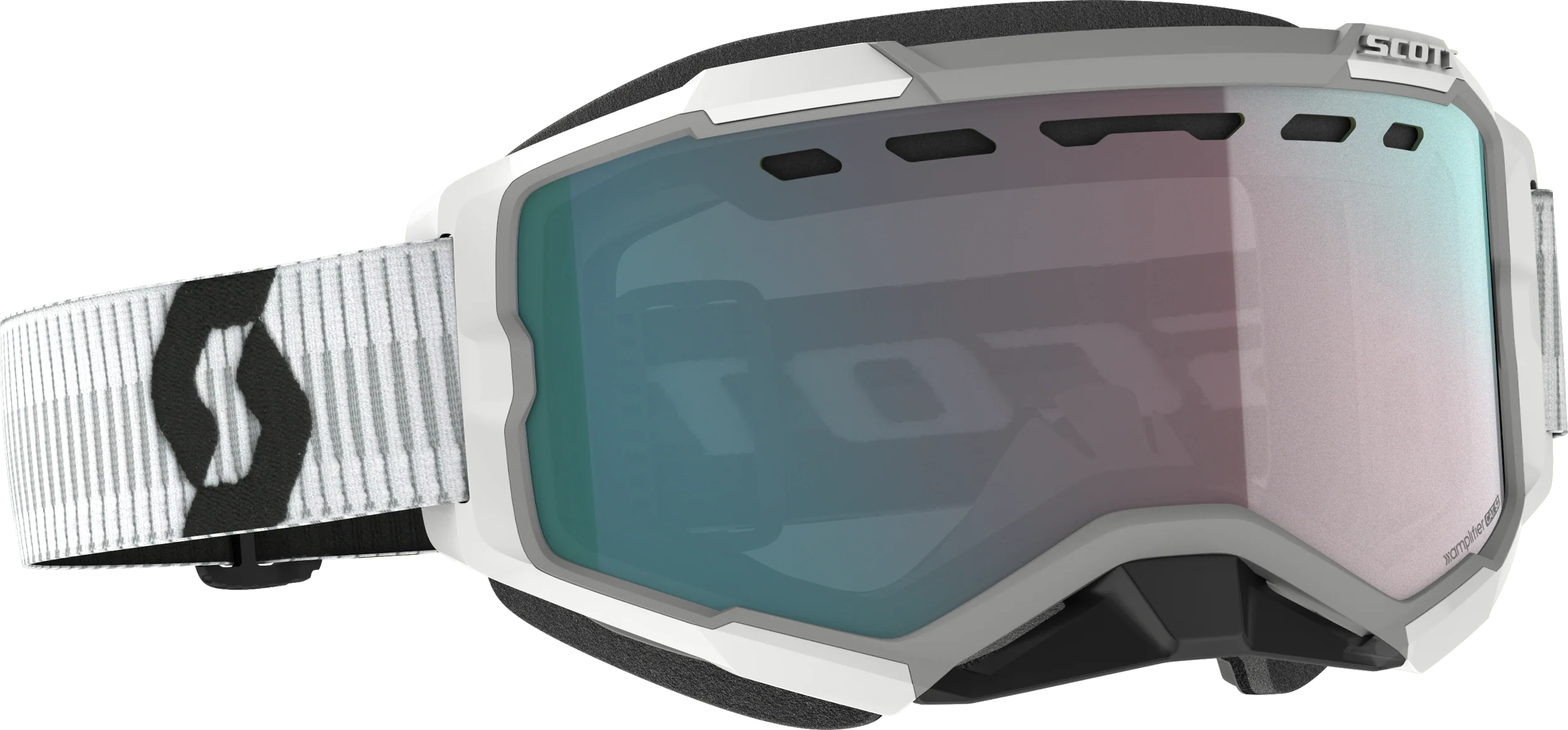 Fury Goggle Snow Cross White W/Enh Aqua Chrome