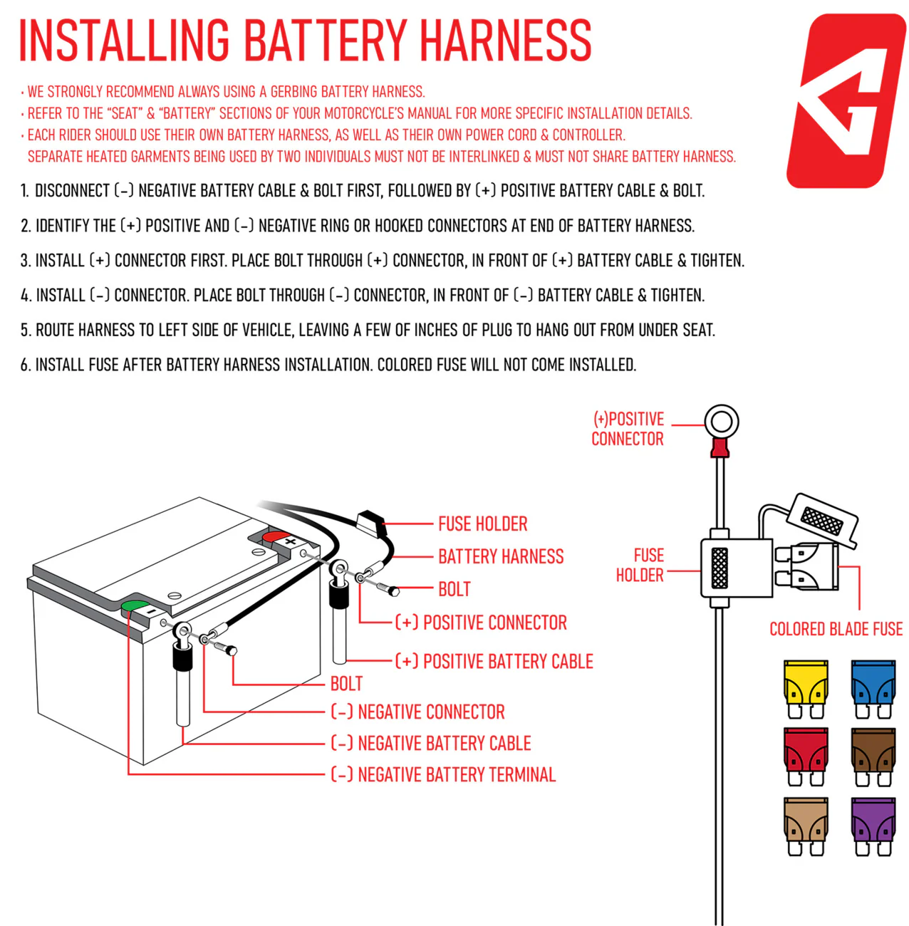 GERBING HEATED CLOTHING Harness - 12 V - Battery G1215UACC90300110001 - Image 7