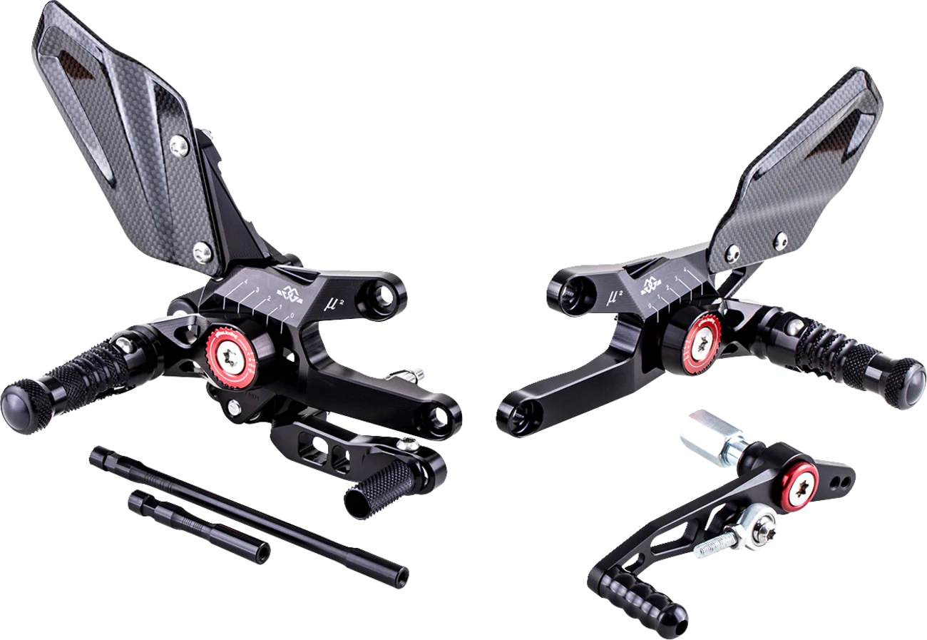 GILLES TOOLING MUE2 Rearset - Black - Honda MUE2-H01-B