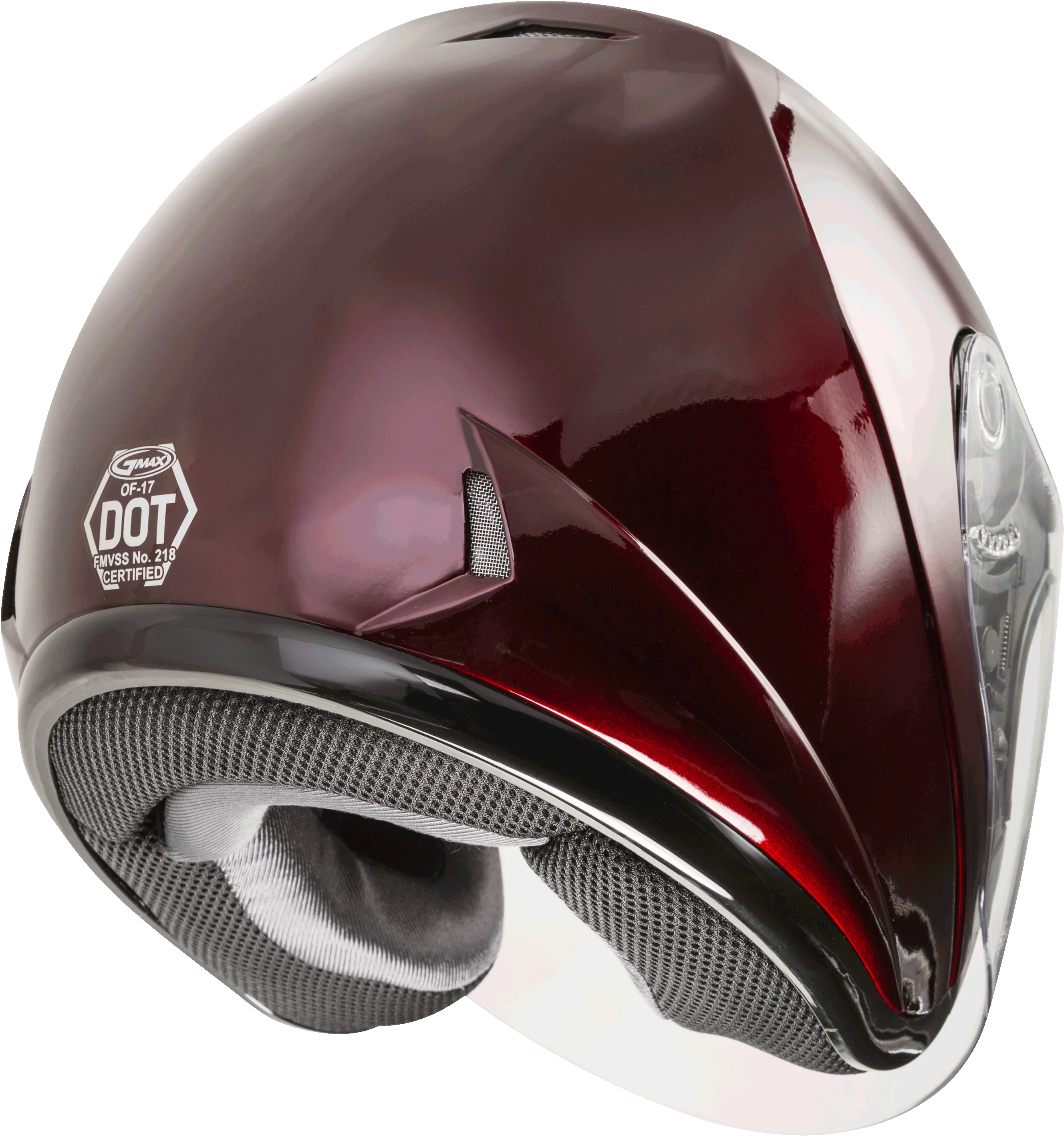 GMAX OF-17 Open Face Helmet in Wine Red - G317104N - Image 4