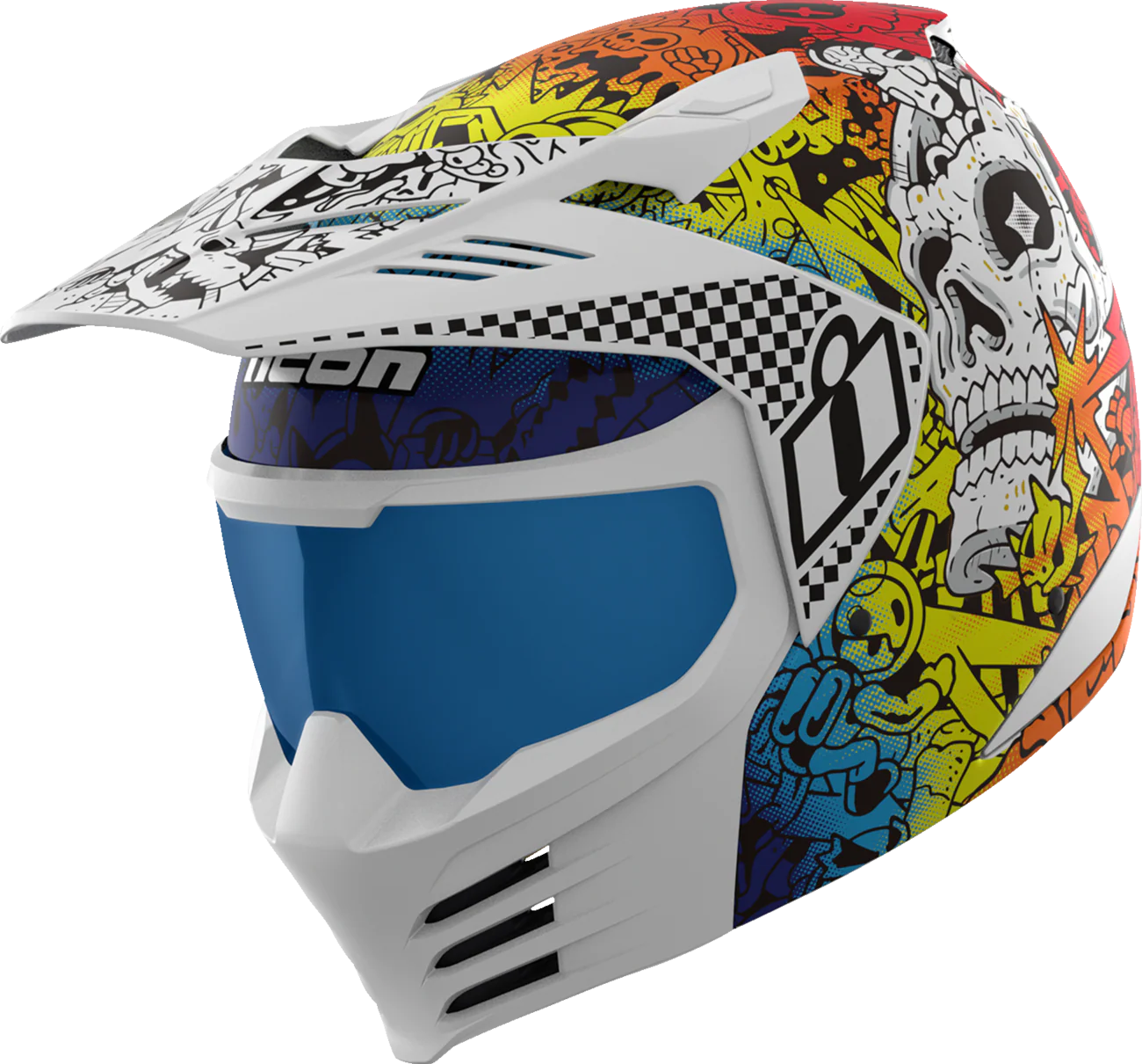 ICON Elsinore* Helmet - Doodle 3 - White - Medium 0104-3439