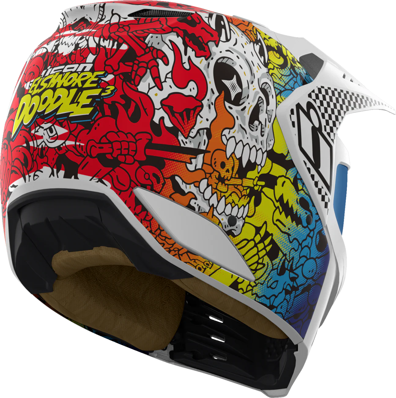 ICON Elsinore* Helmet - Doodle 3 - White - Medium 0104-3439 - Image 4