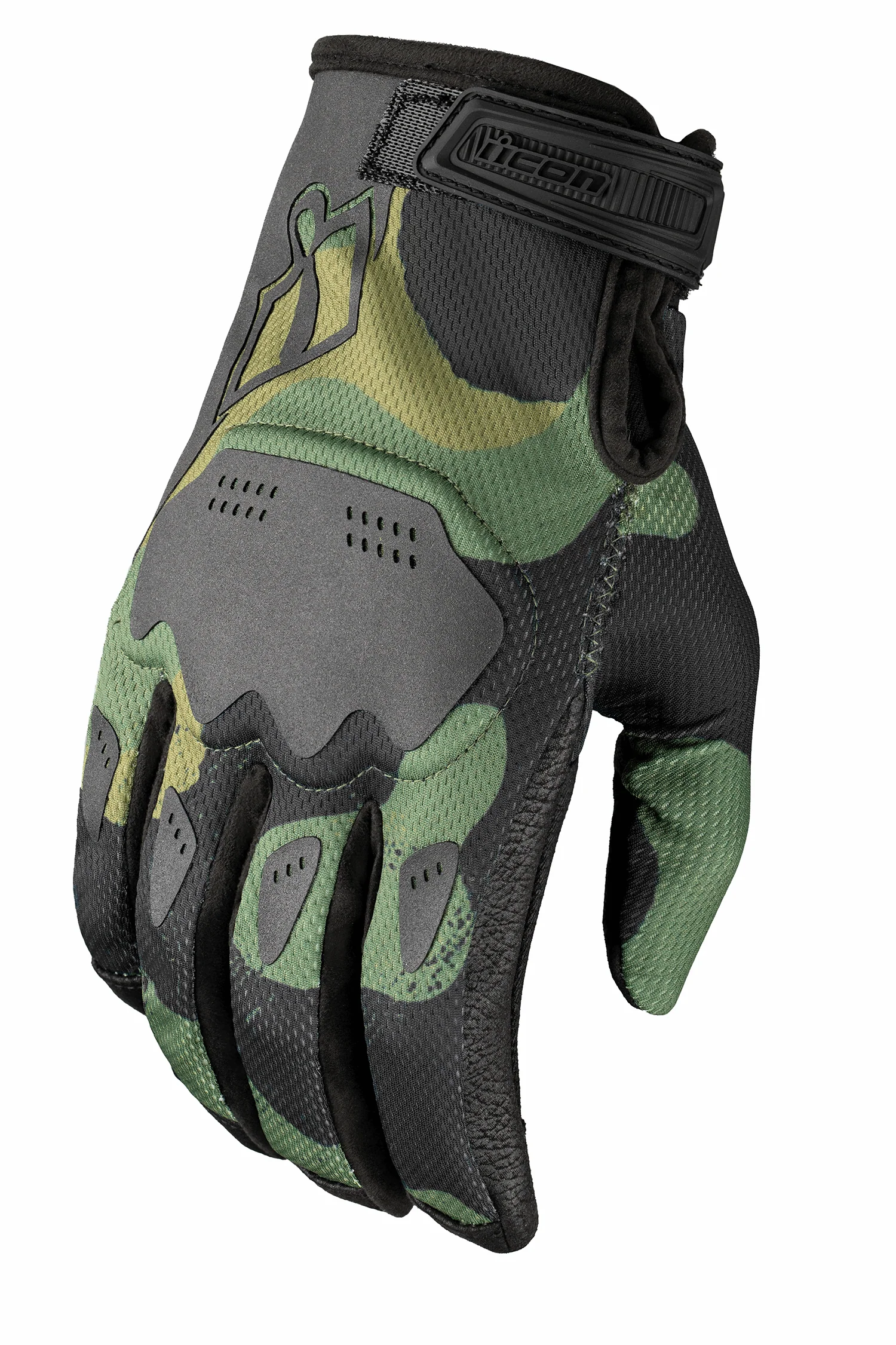 ICON Hooligan Magnacross* Gloves - Camo Green - Small 3301-4821