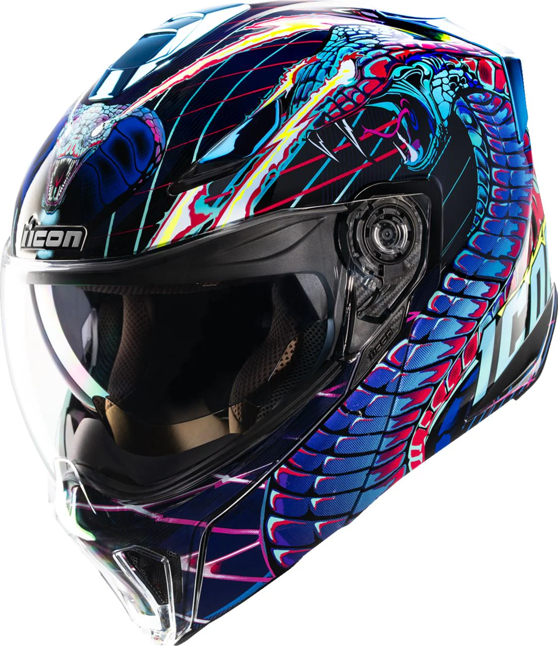 ICON Threshold™ Modular Helmet - Synthwave Lazer Cobra