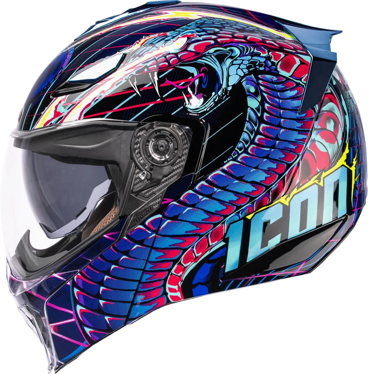 ICON Threshold™ Modular Helmet - Synthwave Lazer Cobra - Image 3