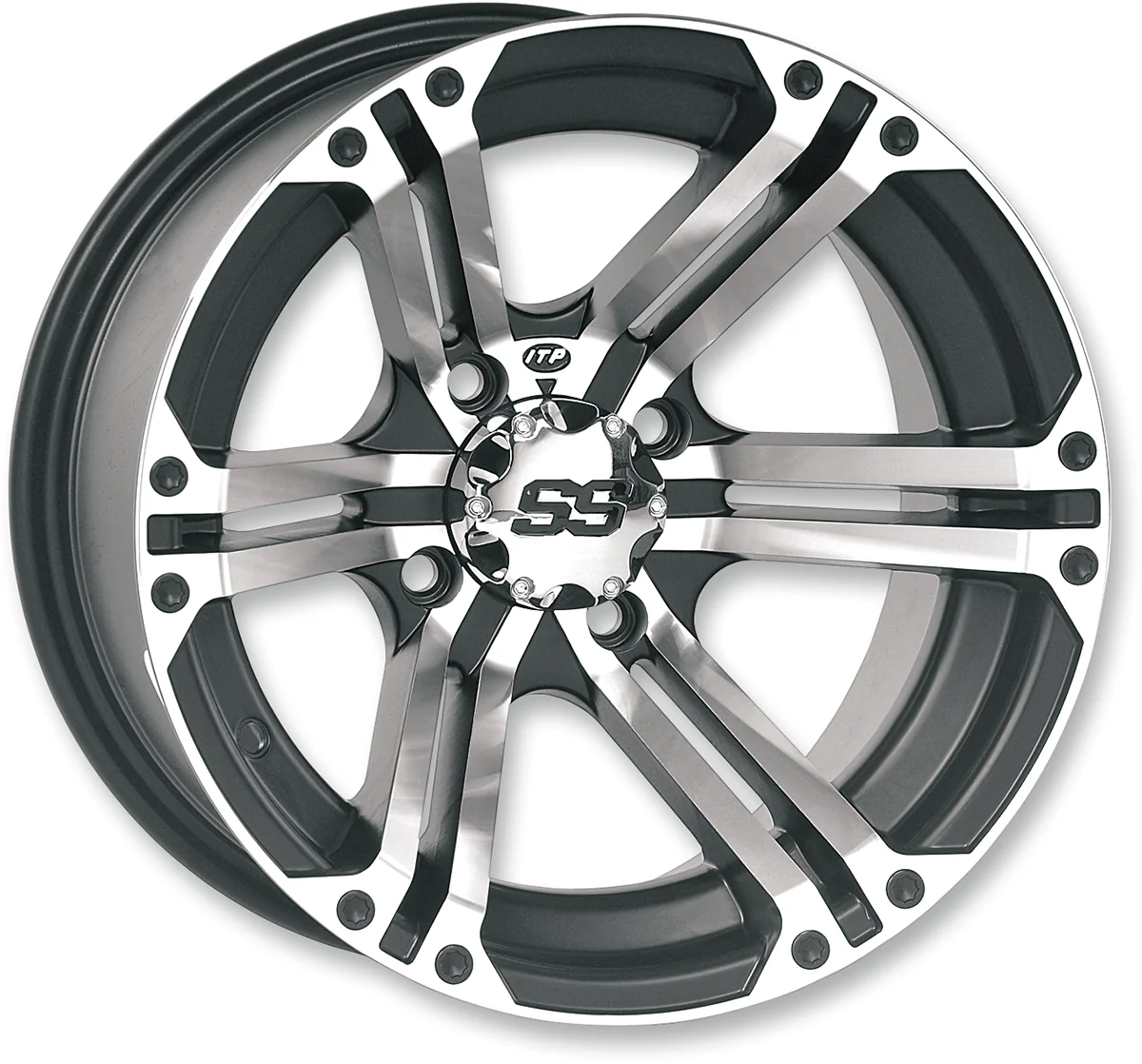 ITP Wheel - SS212 - Rear - Machined Black - 14x8 - 4/110 - 5+3 1428374404B