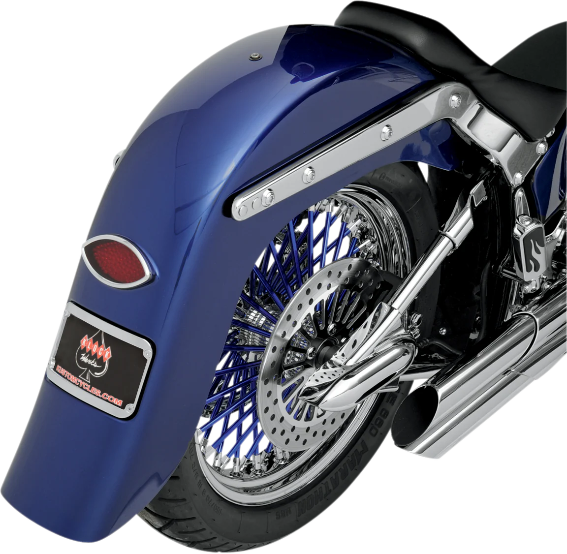 KLOCK WERKS Benchmark 4" Stretched Rear Fender - Frenched - Steel - For Custom Application KWF-02-0400