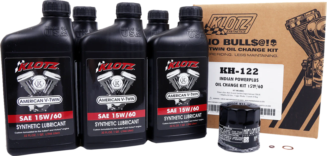 KLOTZ OIL Oil Change Kit - Indian Powerplus - 15W-60 KH-122