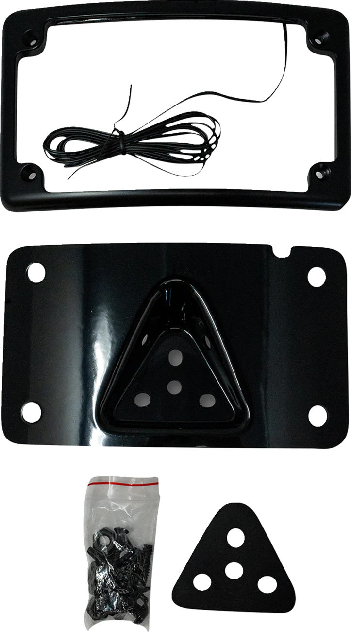 KODLIN USA 3-Hole License Plate Mount - Curved - Black KUS20352