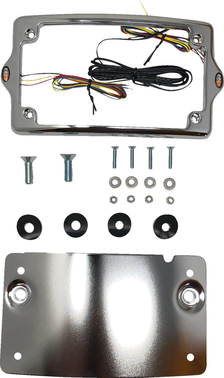 KODLIN USA License Plate Kit - Amber/Red/White - Chrome KUS20301