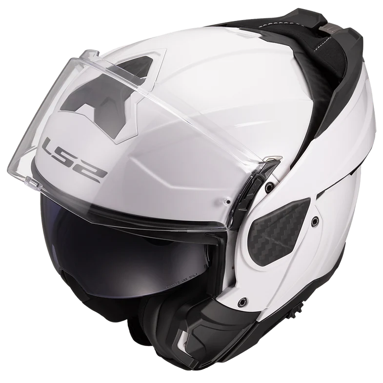 LS2 - Advant II Solid Gloss White Modular Helmet - Image 8
