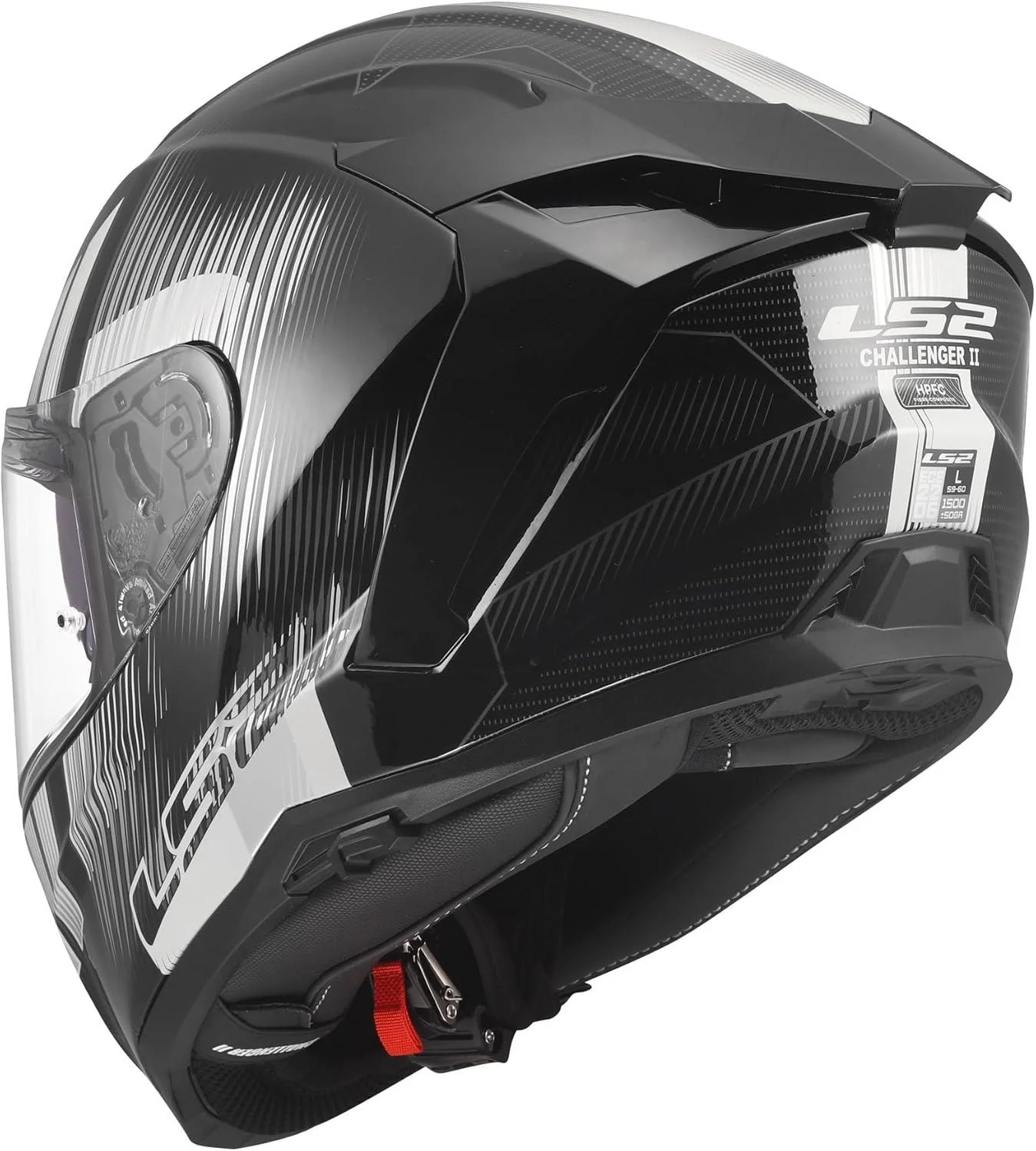 LS2 Challenger II Nitro Gloss Black Gray Black - Image 2