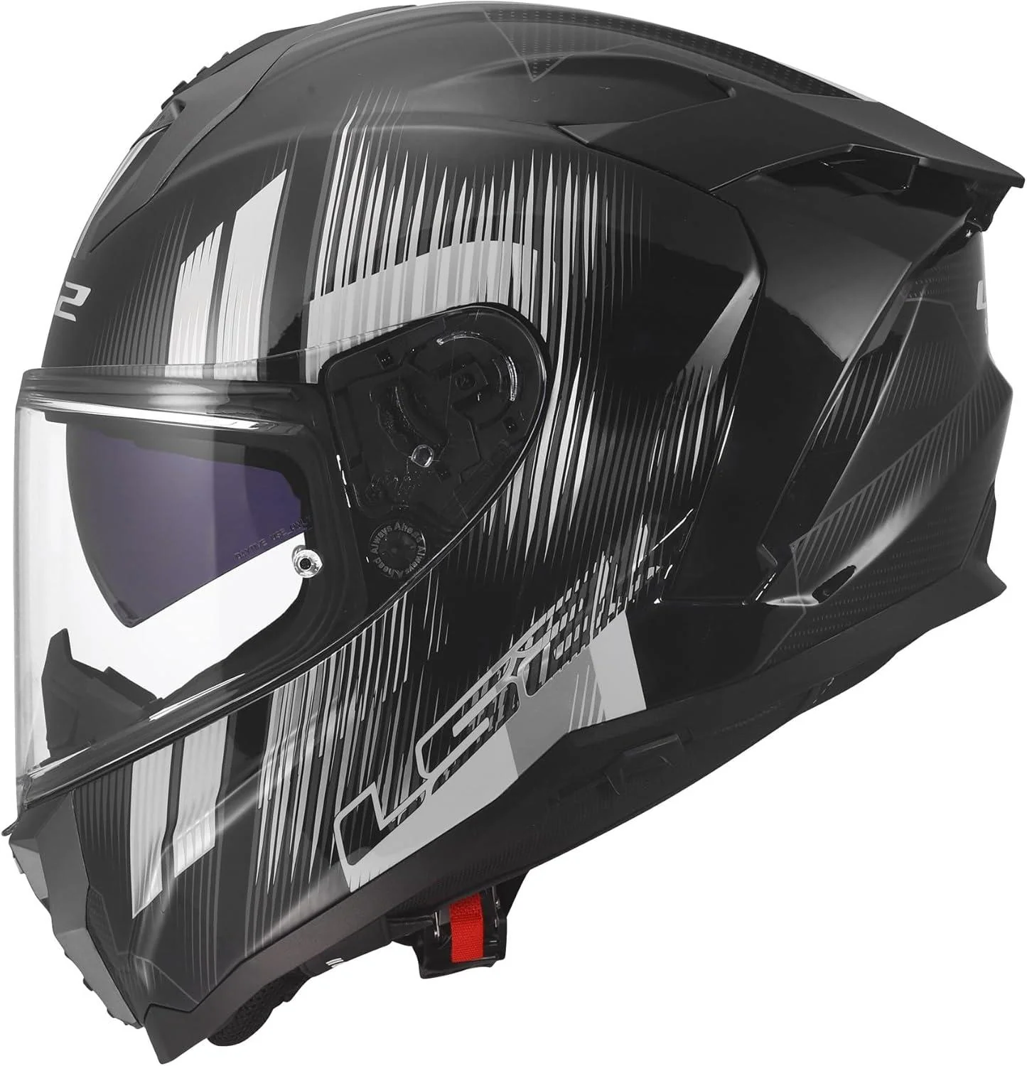 LS2 Challenger II Nitro Gloss Black Gray Black - Image 5