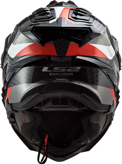 LS2 - Explorer Carbon Frontier Adventure Helmet - Titanium Red - L - Image 3