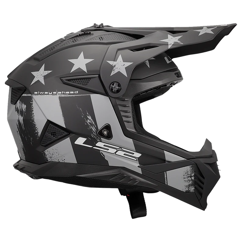 LS2 - Gate II Battle Scar Moto Helmet Matte Gray Tonal Black - Image 4