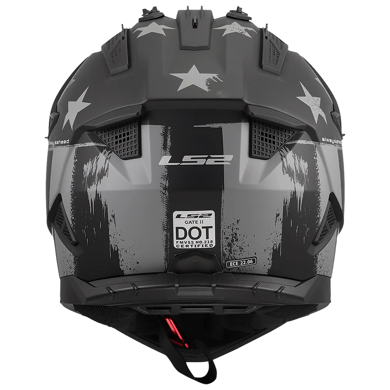 LS2 - Gate II Battle Scar Moto Helmet Matte Gray Tonal Black - Image 5