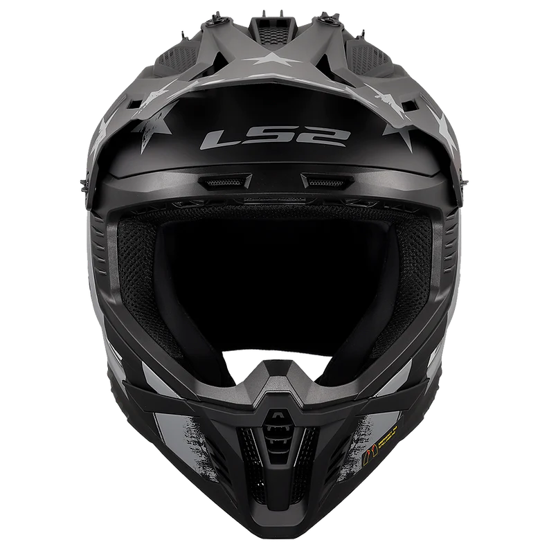 LS2 - Gate II Battle Scar Moto Helmet Matte Gray Tonal Black - Image 7