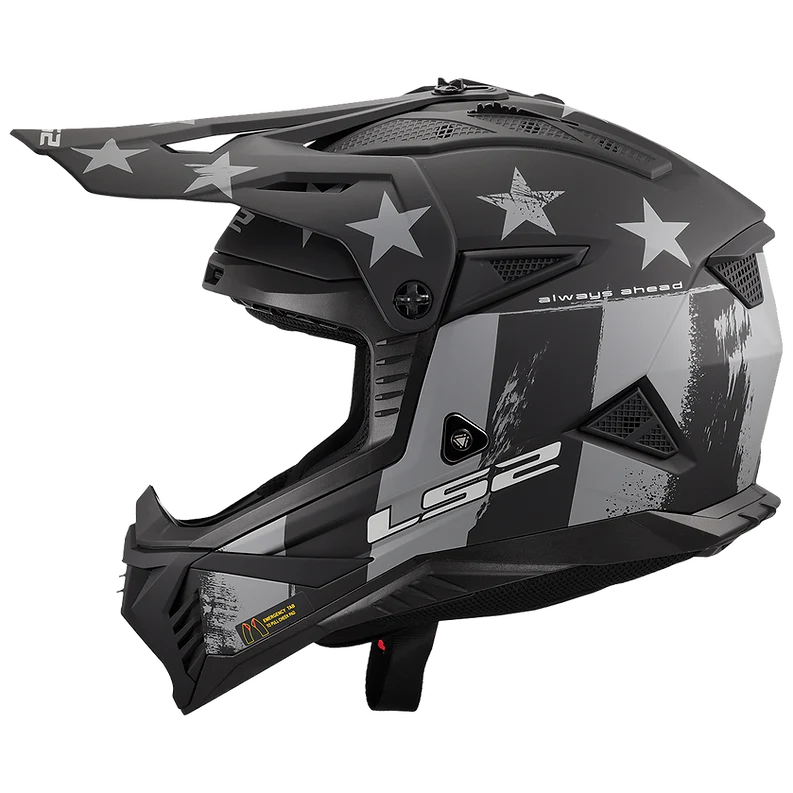 LS2 - Gate II Battle Scar Moto Helmet Matte Gray Tonal Black - Image 8