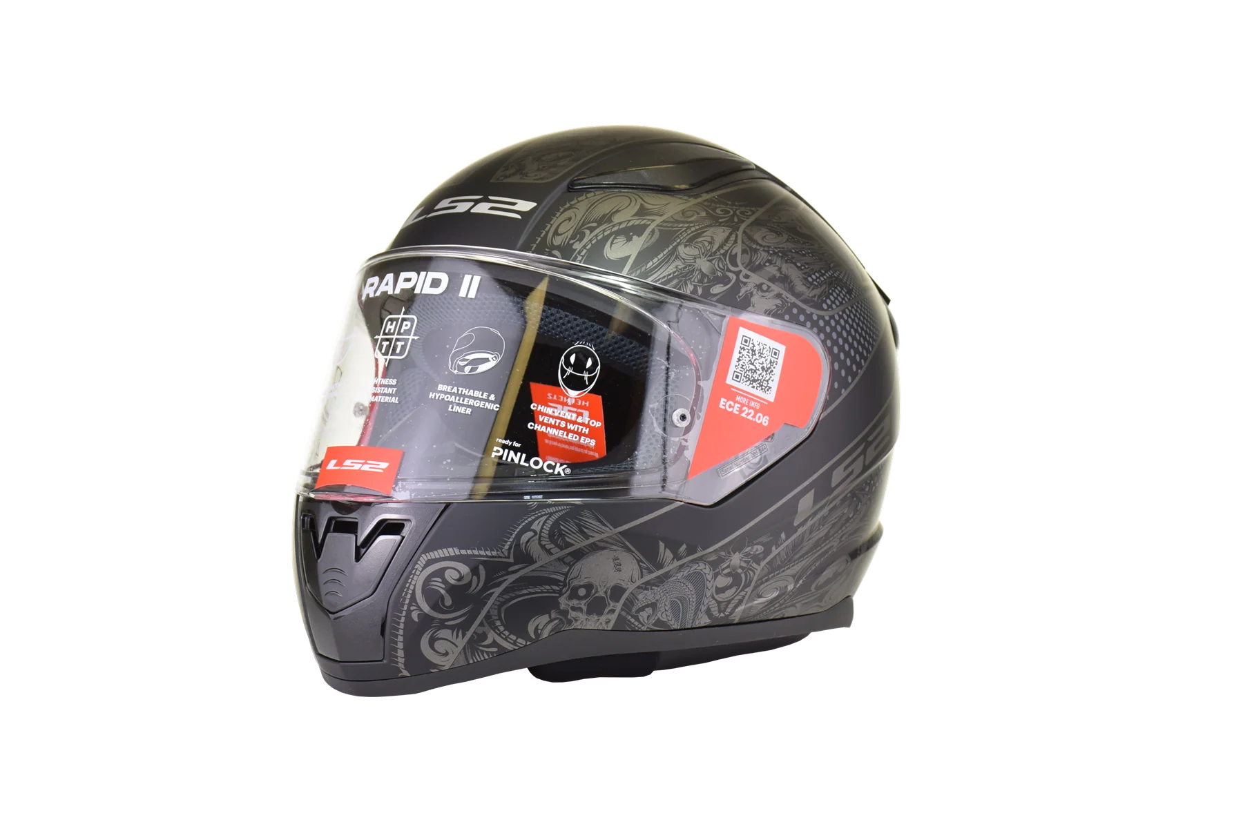 LS2 - Rapid II Crypt - Full Face Helmet - Matte Black - Image 6