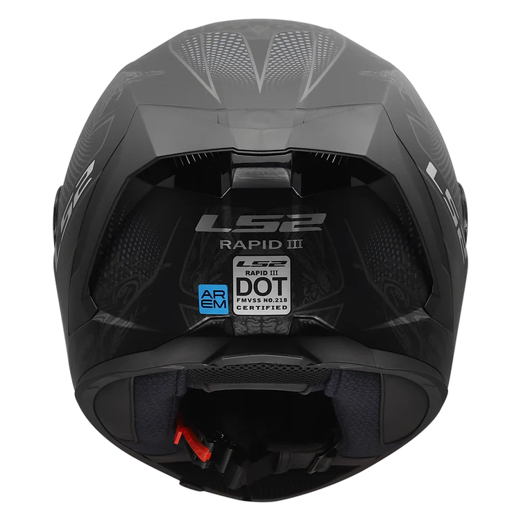 LS2 Rapid III Motorcycle Helmet Crypt Matte Black - Image 4
