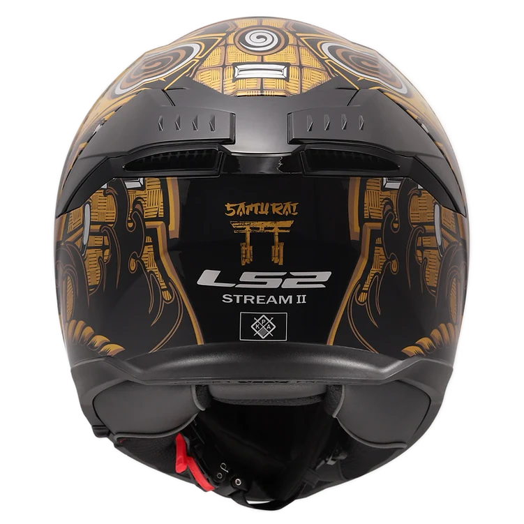 LS2 - Stream II Full Face Helmet - Samurai Gloss Black Gold - Image 4