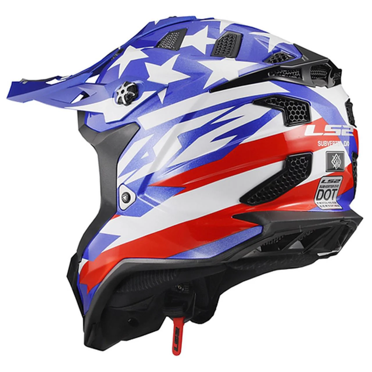 LS2 - Subverter Evo Motocross Helmet - Gloss Red/White/Blue - L - Image 5