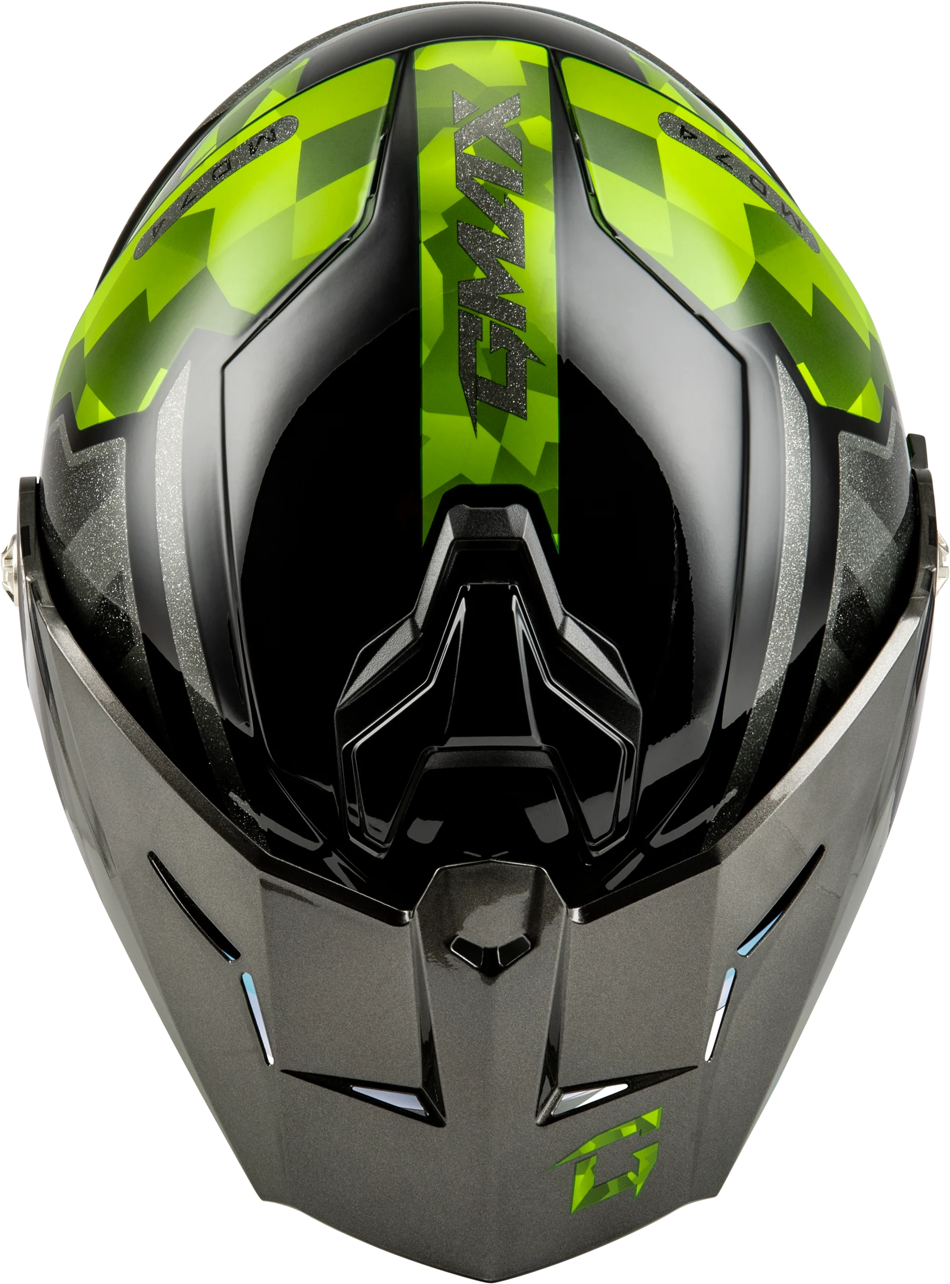 Md 74 Striker Modular Helmet W Gld Shld Blk/Slvr/Grn Mtlc Lg - Image 3