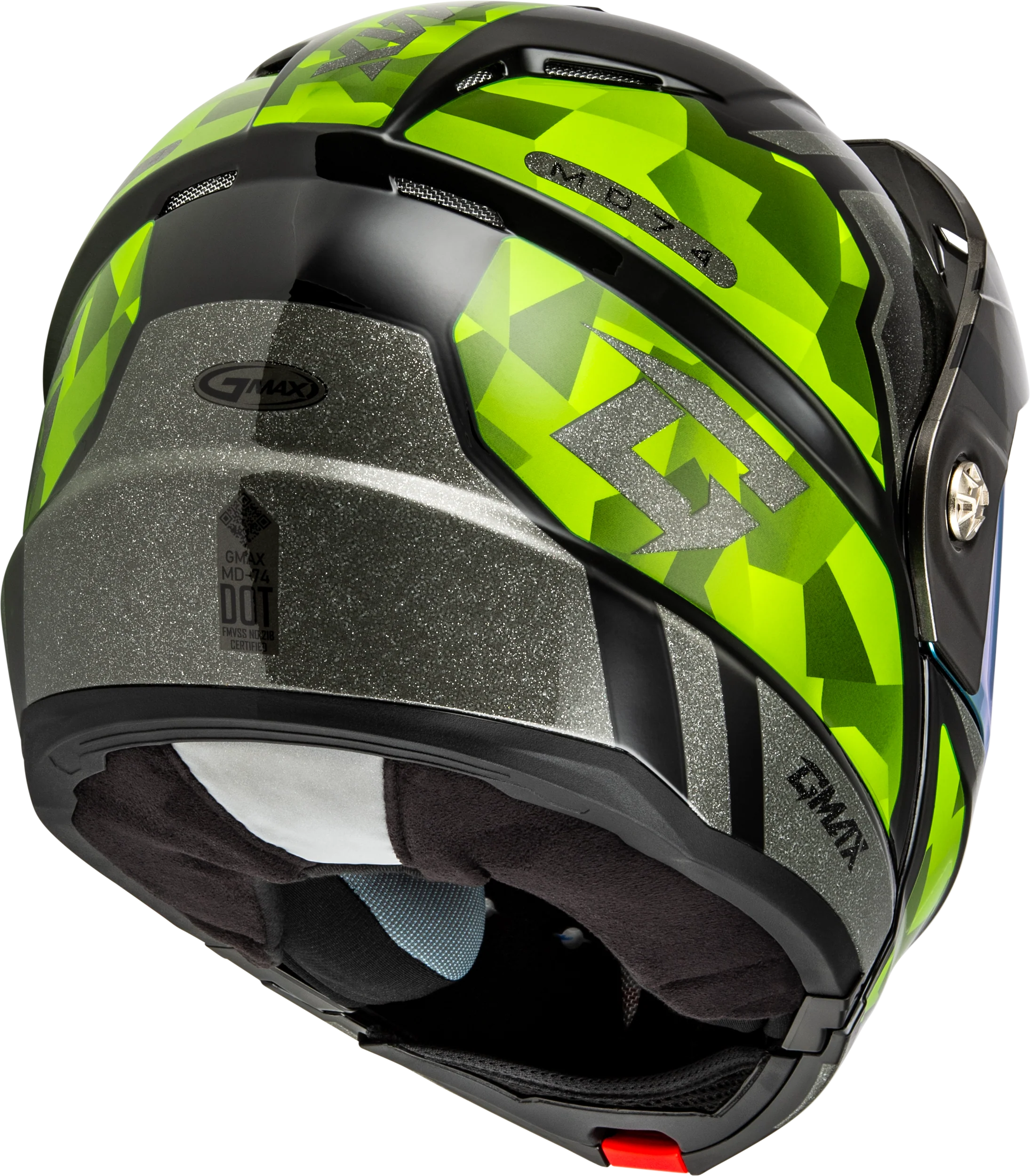 Md 74 Striker Modular Helmet W Gld Shld Blk/Slvr/Grn Mtlc Sm - Image 4