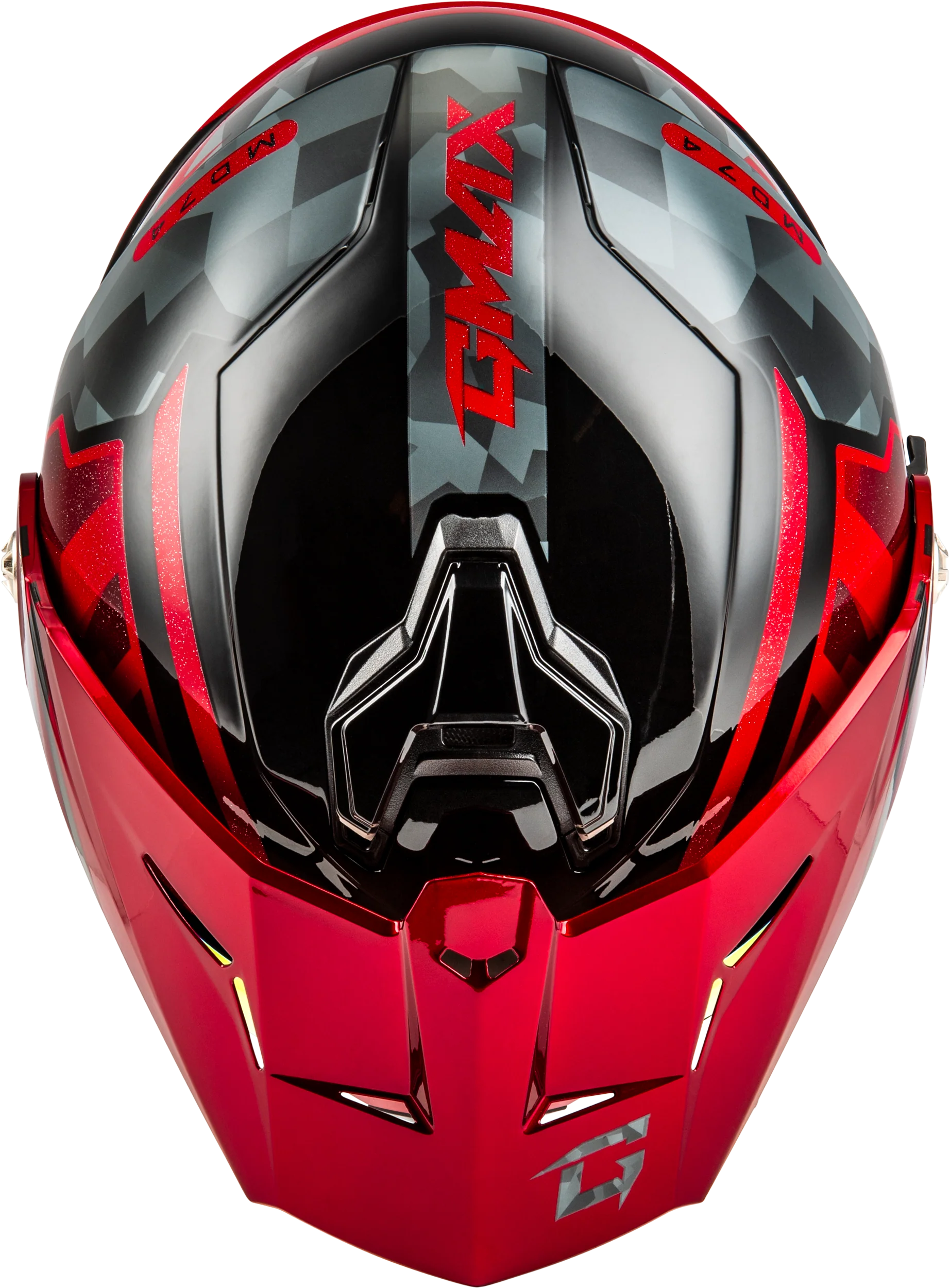 Md 74 Striker Modular Helmet W Red Shield Blk/Gry/Rd Mtlc 2x - Image 3