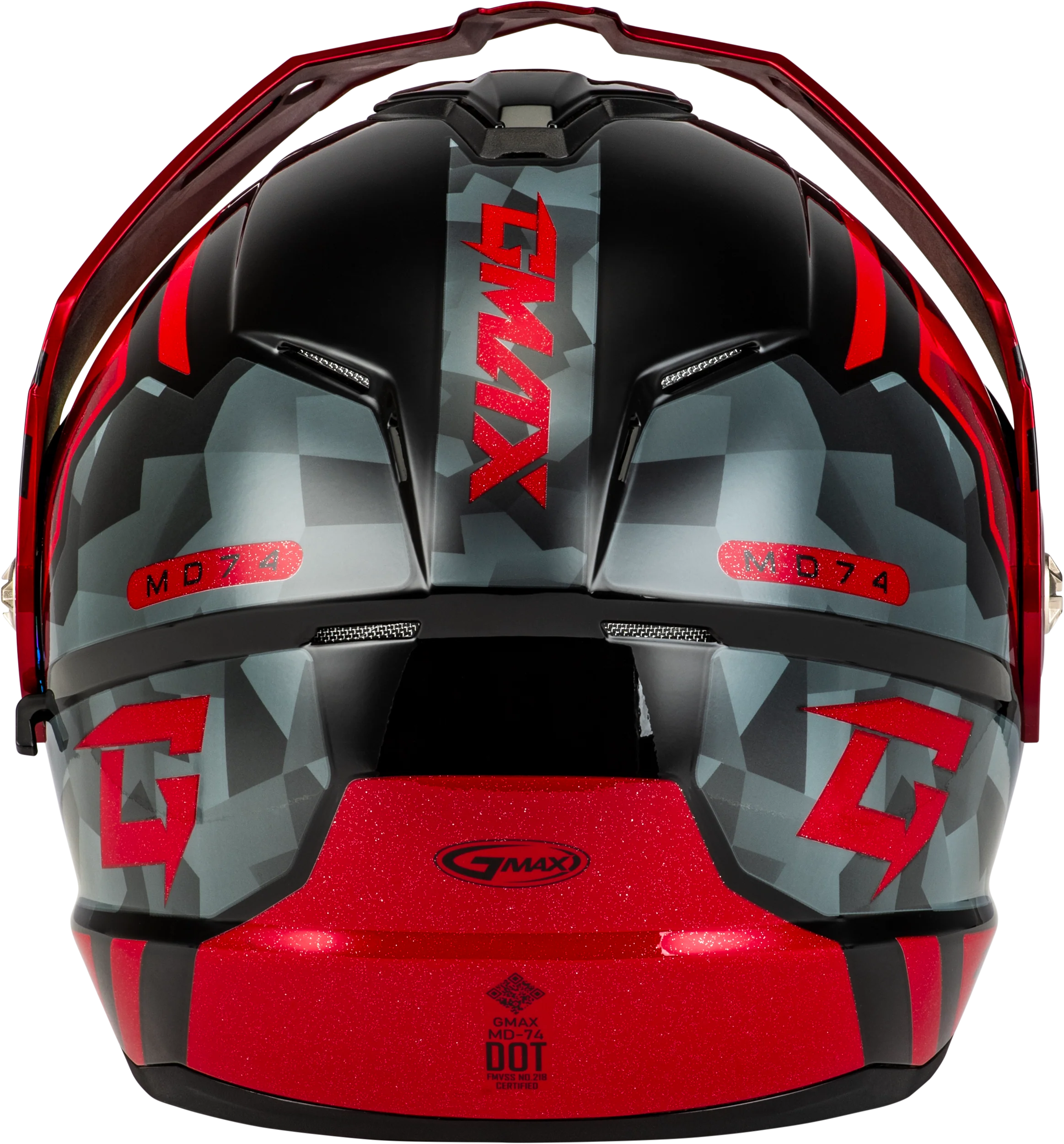 Md 74 Striker Modular Helmet W Red Shield Blk/Gry/Rd Mtlc 3x - Image 2