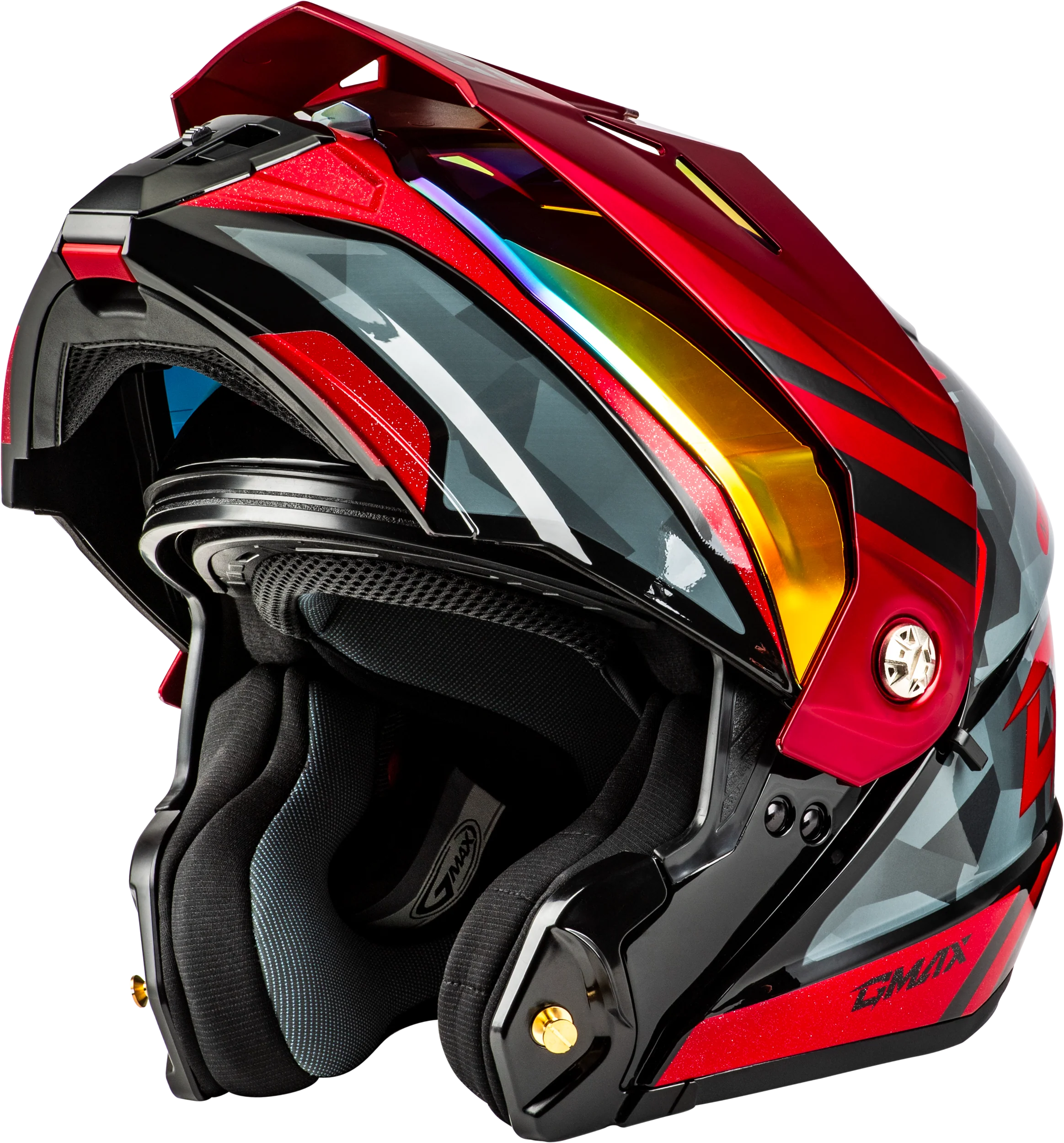 Md 74 Striker Modular Helmet W Red Shield Blk/Gry/Rd Mtlc Lg - Image 5